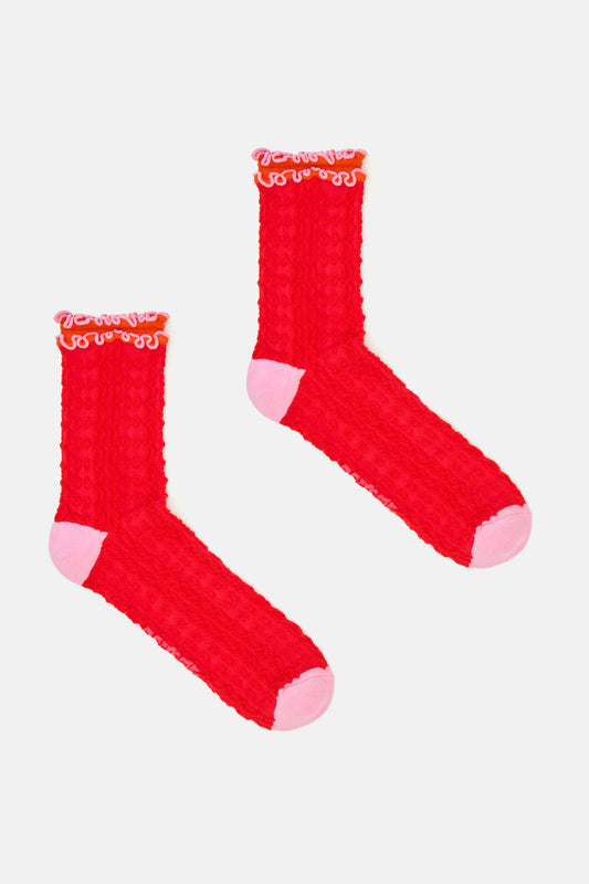 Gorman NZ - Wiggle Pointelle Sock Red - red
