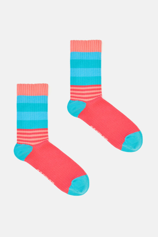 Gorman NZ - Harvey Rib Boot Sock Aqua - multi