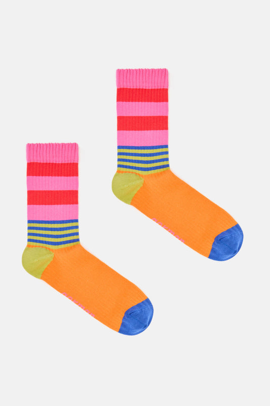Gorman NZ - Harvey Rib Boot Sock Pink - multi