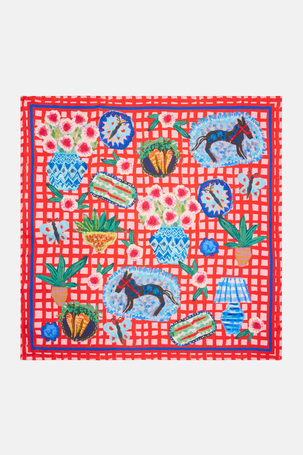 Gorman NZ - Garden Table Square Scarf - print