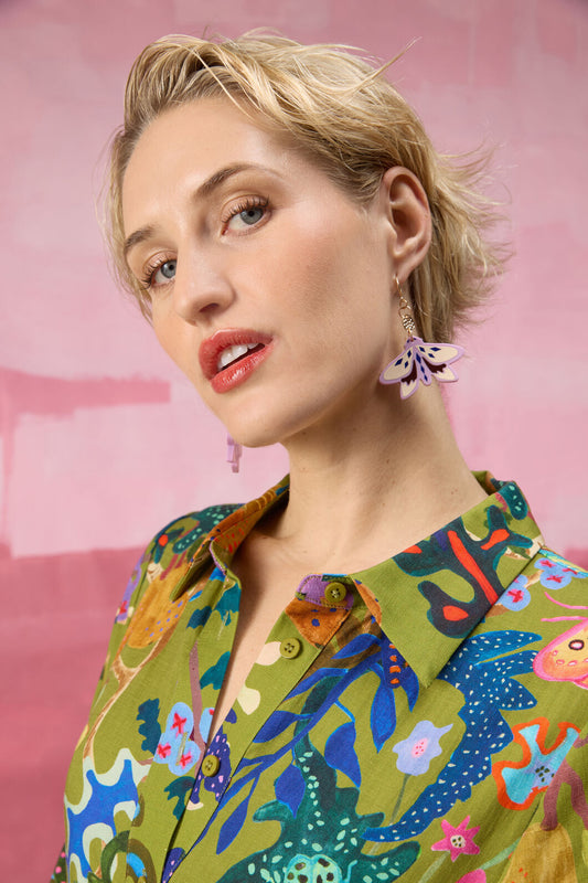 Gorman NZ - Moth Earrings - multi