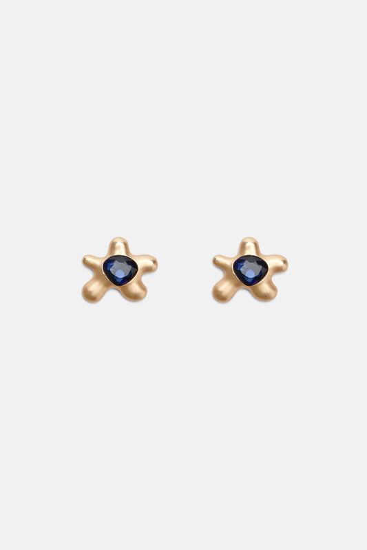 Gorman NZ - Satin Flower Diamonte Earrings - gold