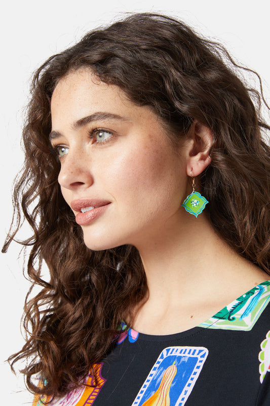 Gorman NZ - Galleria Tile Earrings - green