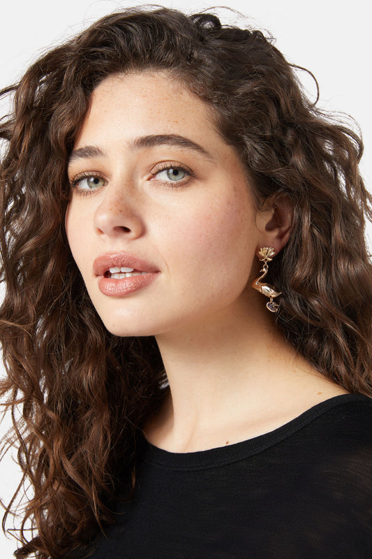Gorman NZ - Golden Swan Earrings - gold