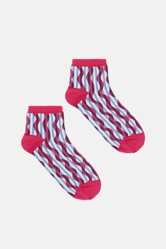 Gorman NZ - Pink Swiggle Ankle Sock - multi
