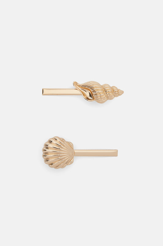 Gorman NZ - Sea Shell Hair Clips 2 - gold