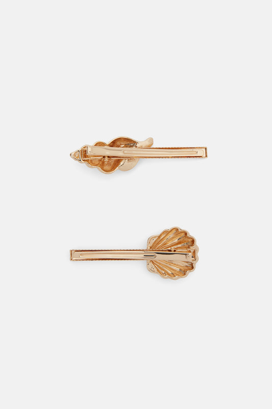 Gorman NZ - Sea Shell Hair Clips 2 - gold