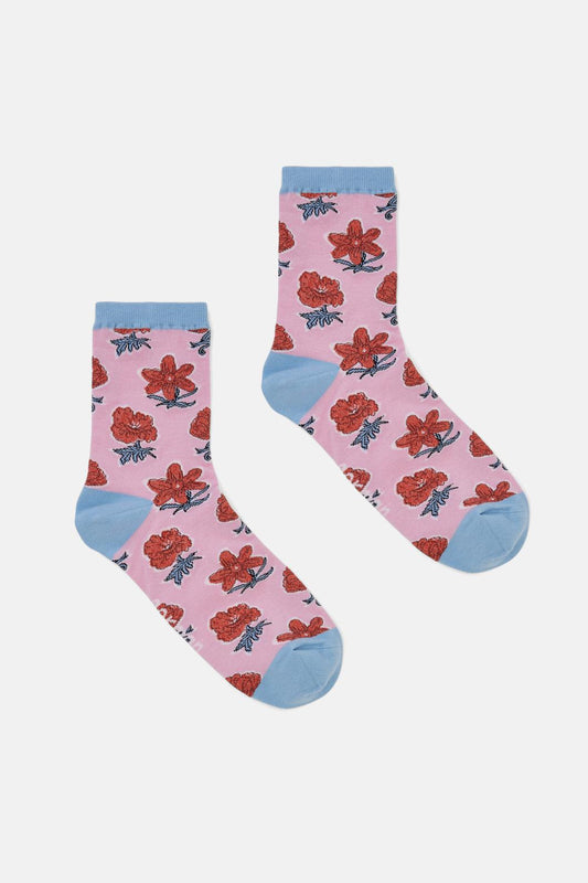 Gorman NZ - Red Flower Sock - multi