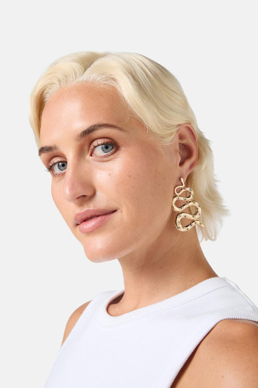 Gorman NZ - Snake Stamp Earring - gold