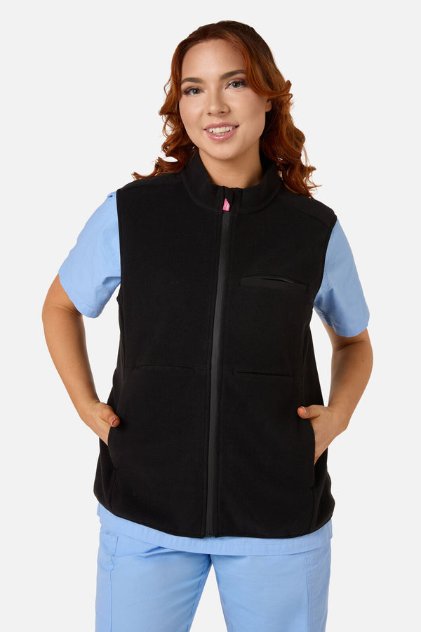 Gorman NZ - Scrubs Black Polar Fleece Vest - black