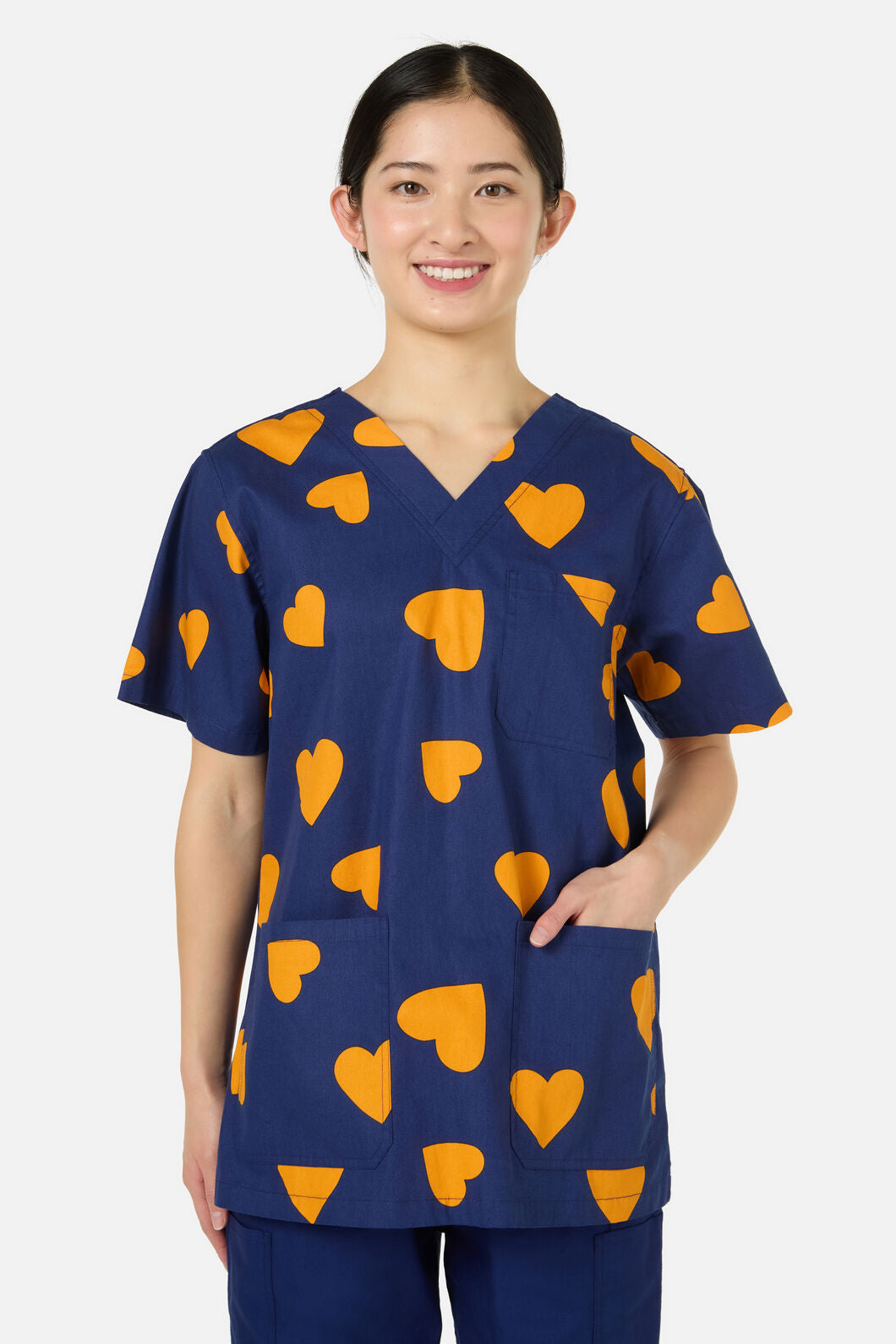 Gorman NZ - Orange Hearts Top&Pant scrubs - navy