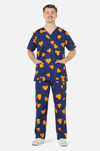 Gorman NZ - Orange Hearts scrub set - navy