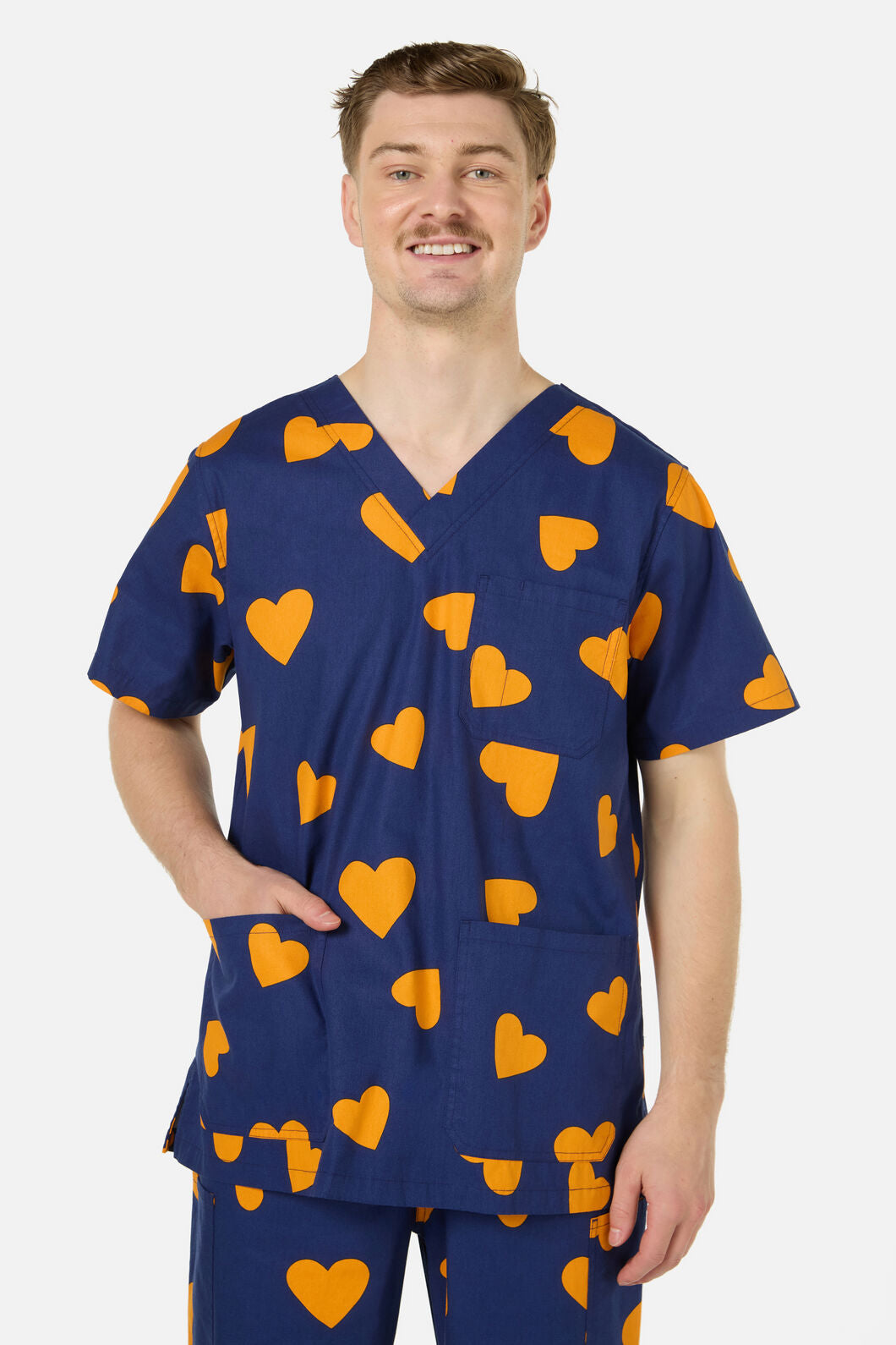 Gorman NZ - Orange Hearts scrub set - navy