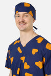 Gorman NZ - Orange Hearts scrub hat - navy