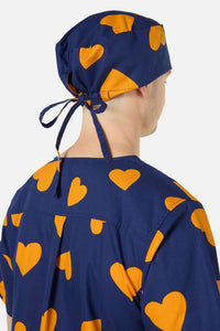 Gorman NZ - Orange Hearts scrub hat - navy