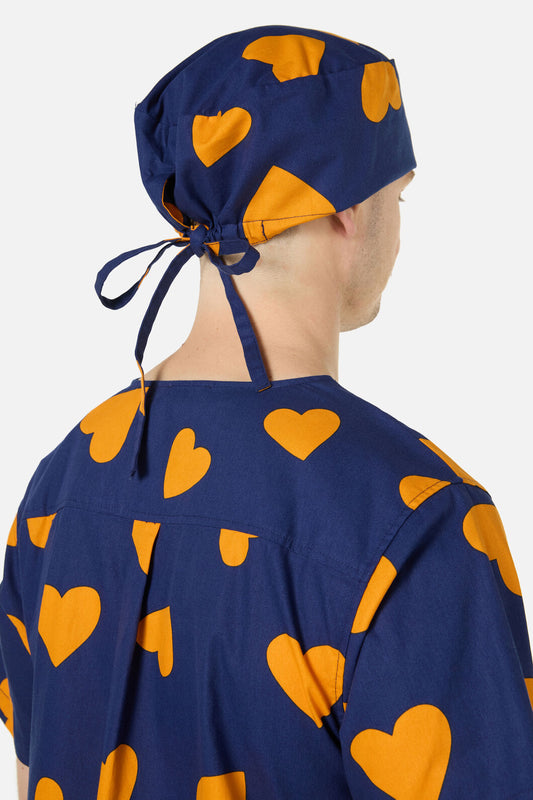 Gorman NZ - Orange Hearts Scrub Hat - navy