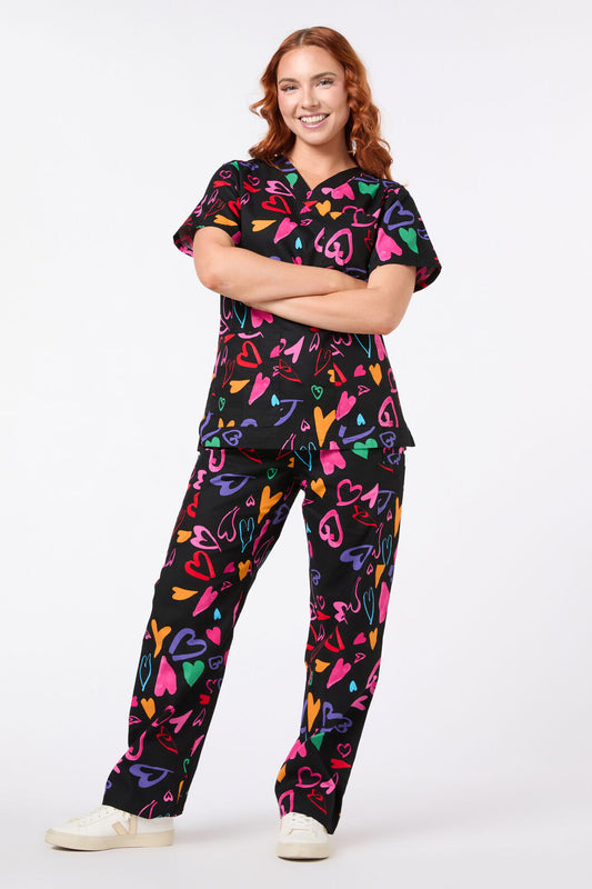 Gorman NZ - Heartfull Scrub Set - black