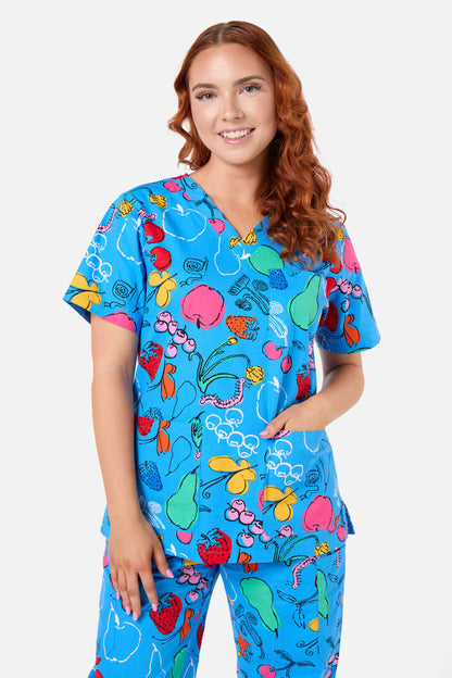 Gorman NZ - Fruit Bowl Scrub set - blue