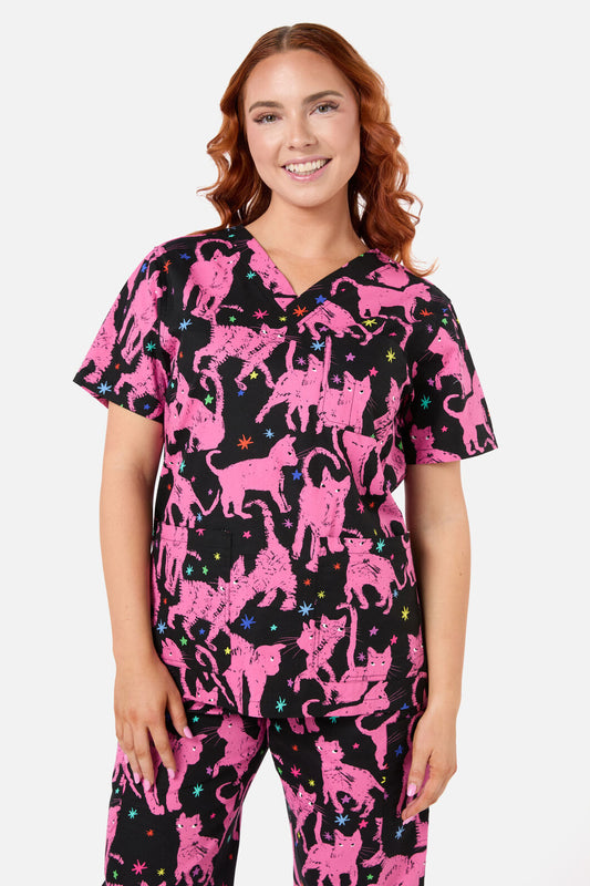 Gorman NZ - Feline Friends Scrub Set - pink