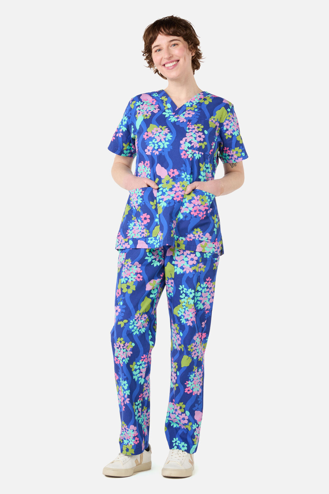 Gorman NZ - BLUE BLOOMS SCRUB SET - blue