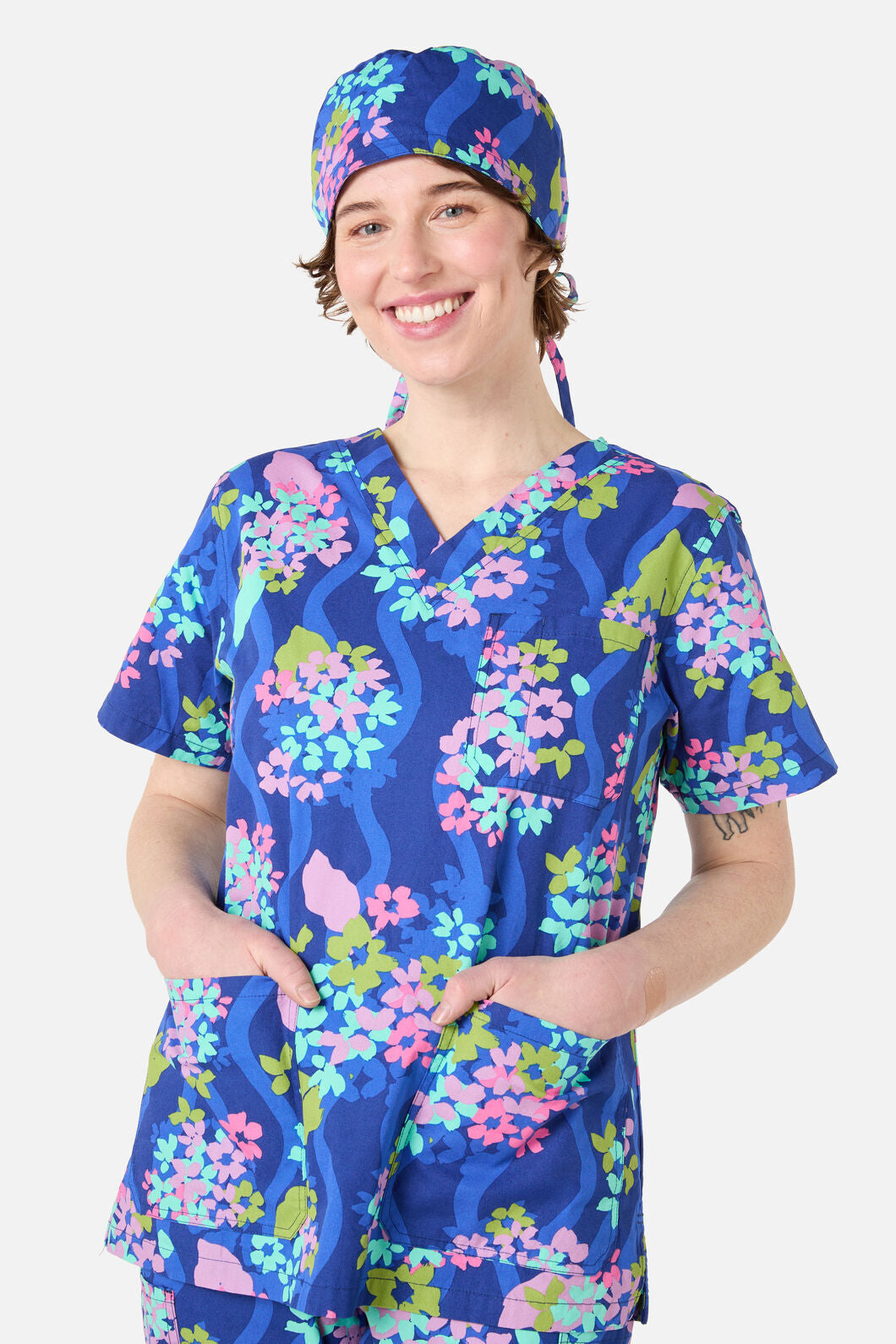 Gorman NZ - BLUE BLOOMS SCRUB HAT - blue