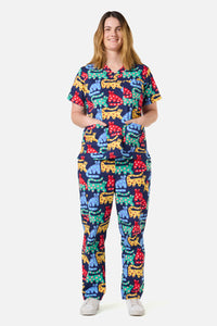 Gorman NZ - CHEETAH SCRUB SET - navy