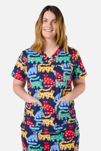 Gorman NZ - CHEETAH SCRUB SET - navy
