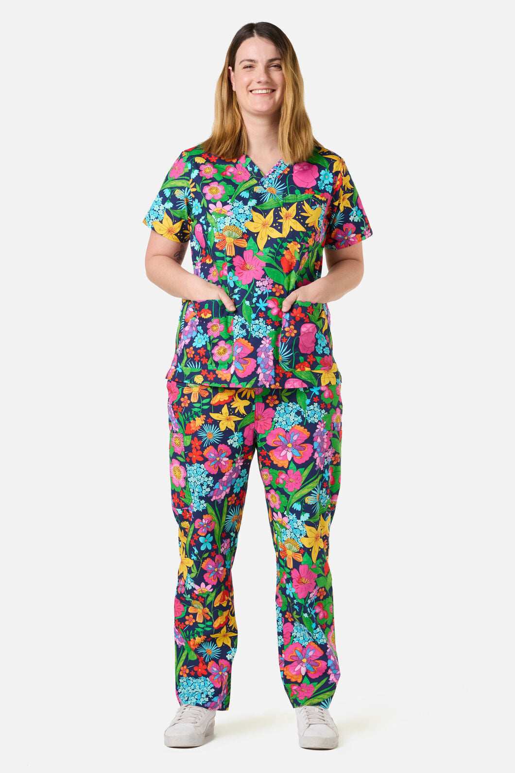 Gorman NZ - COTTAGE FLORAL SCRUB SET - navy