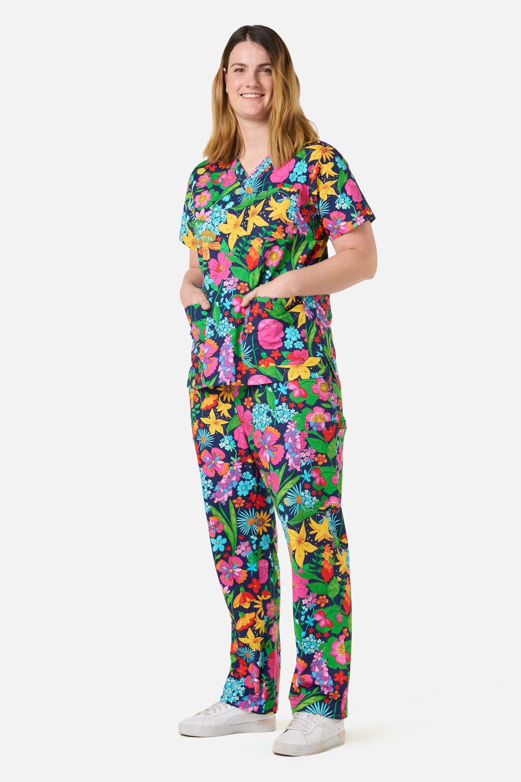 Gorman NZ - COTTAGE FLORAL SCRUB SET - navy