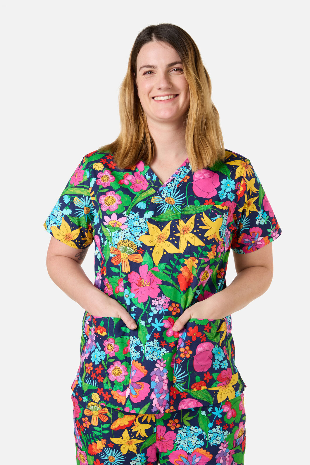 Gorman NZ - COTTAGE FLORAL SCRUB SET - navy