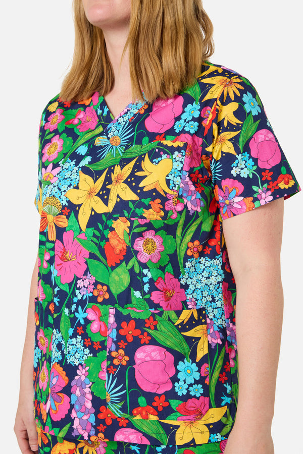 Gorman NZ - COTTAGE FLORAL SCRUB SET - navy