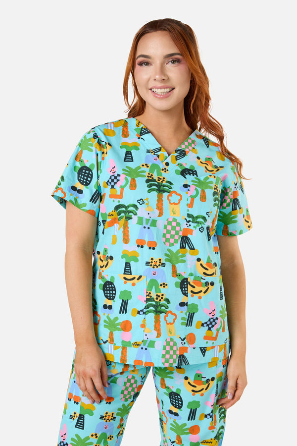 Gorman NZ - COOL FRIENDS SCRUB SET - aqua
