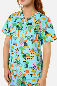 Gorman NZ - COOL FRIENDS SCRUB SET - aqua