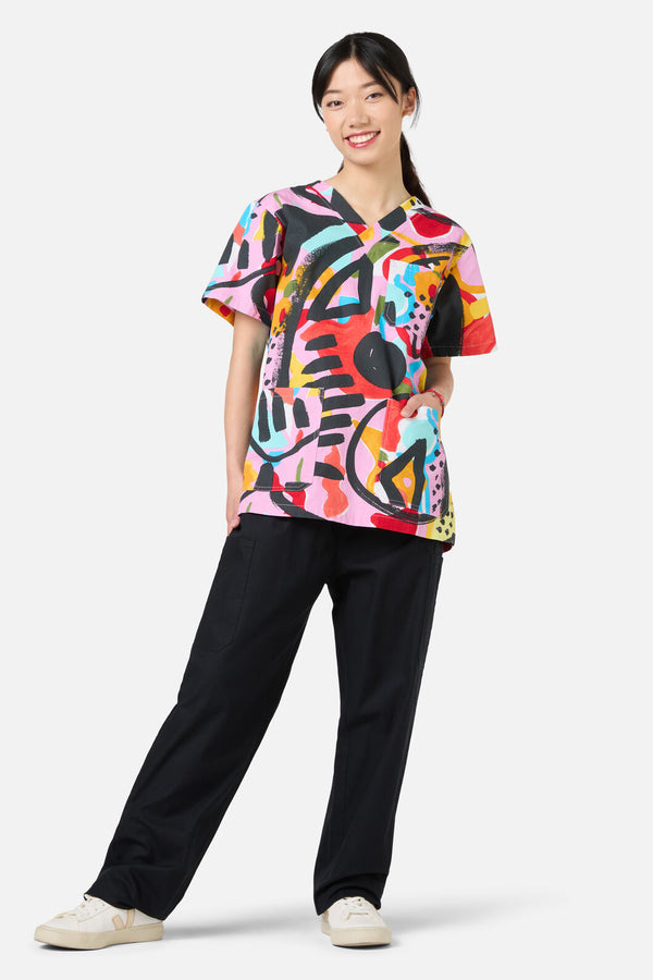 Gorman NZ - Licorice Top & Pant scrub set - multi