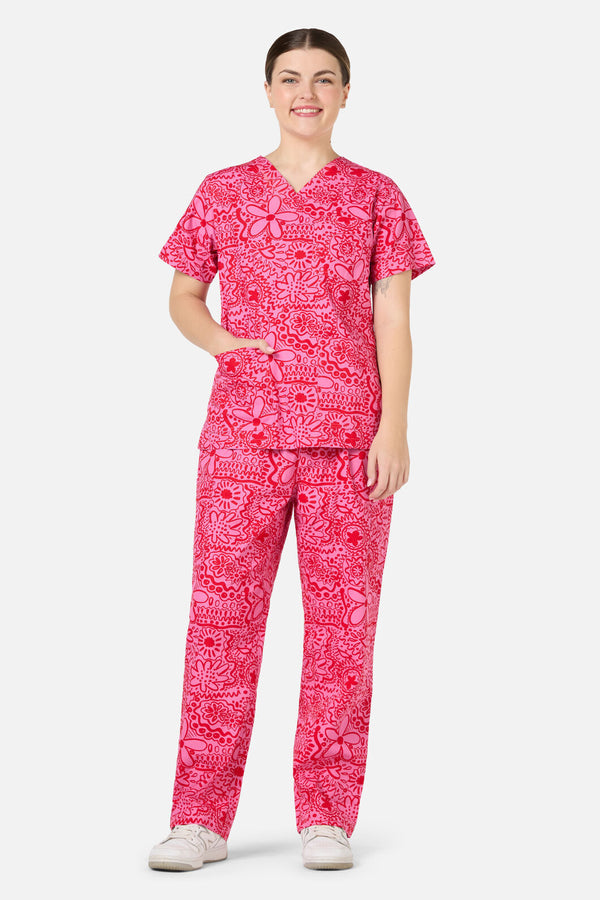 Gorman NZ - Pink Daisy Mae scrub set - pink