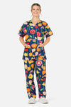 Gorman NZ - Sunshine Flowers scrub set - navy