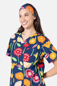 Gorman NZ - SunshineFlowers scrub headband - navy