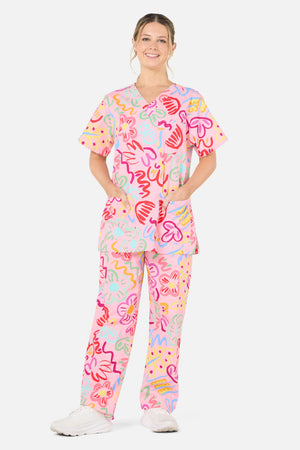 Gorman NZ - Holiday scrub set - pink