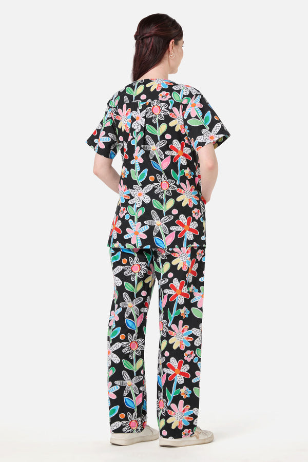 Gorman NZ - Floral Play scrub set - black