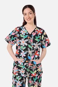 Gorman NZ - Floral Play scrub set - black