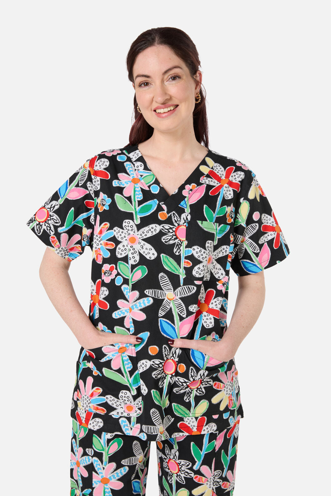 Gorman NZ - Floral Play scrub set - black