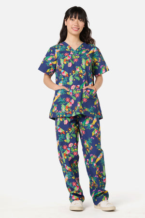 Gorman NZ - Party Parrots scrub set - navy