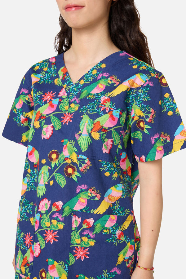 Gorman NZ - Party Parrots scrub set - navy