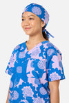 Gorman NZ - Jumbo Flowers scrub hat - blue