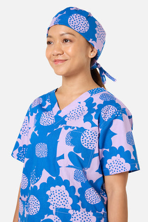 Gorman NZ - Jumbo Flowers Scrub Hat - blue