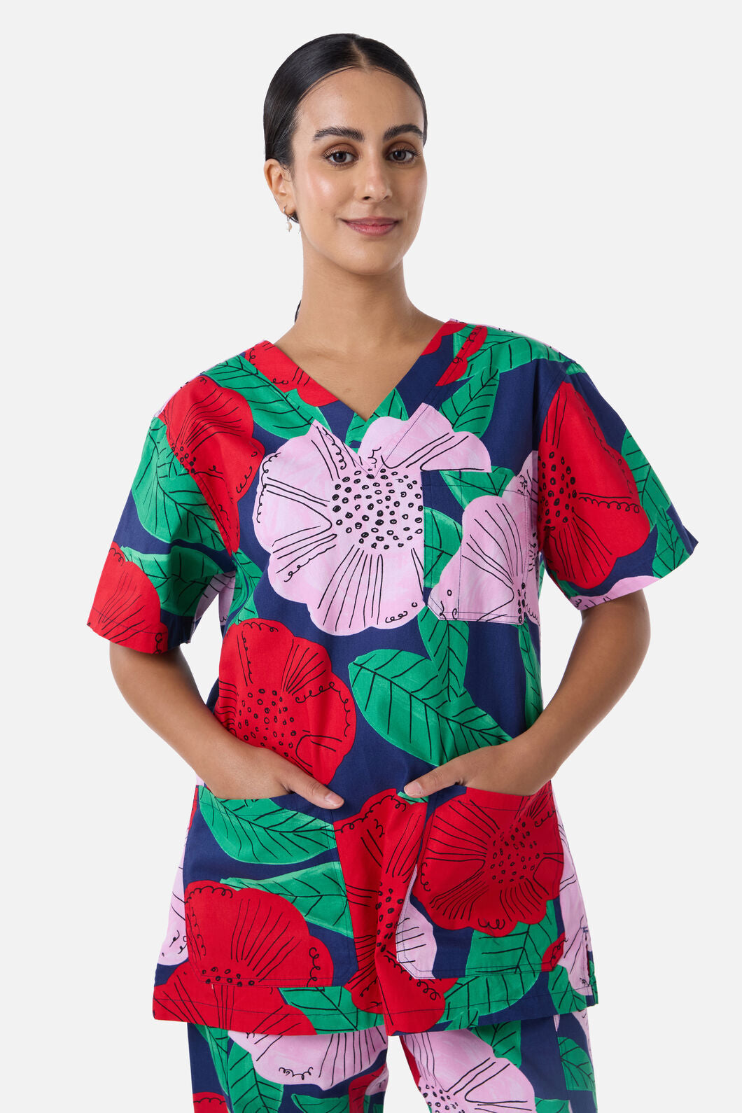 Gorman NZ - Camellia floral scrub set - navy