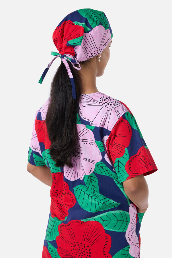 Gorman NZ - Camellia floral scrub hat - navy