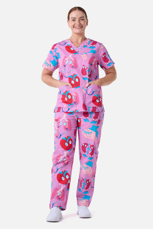 Gorman NZ - Happy Organs scrub set - pink