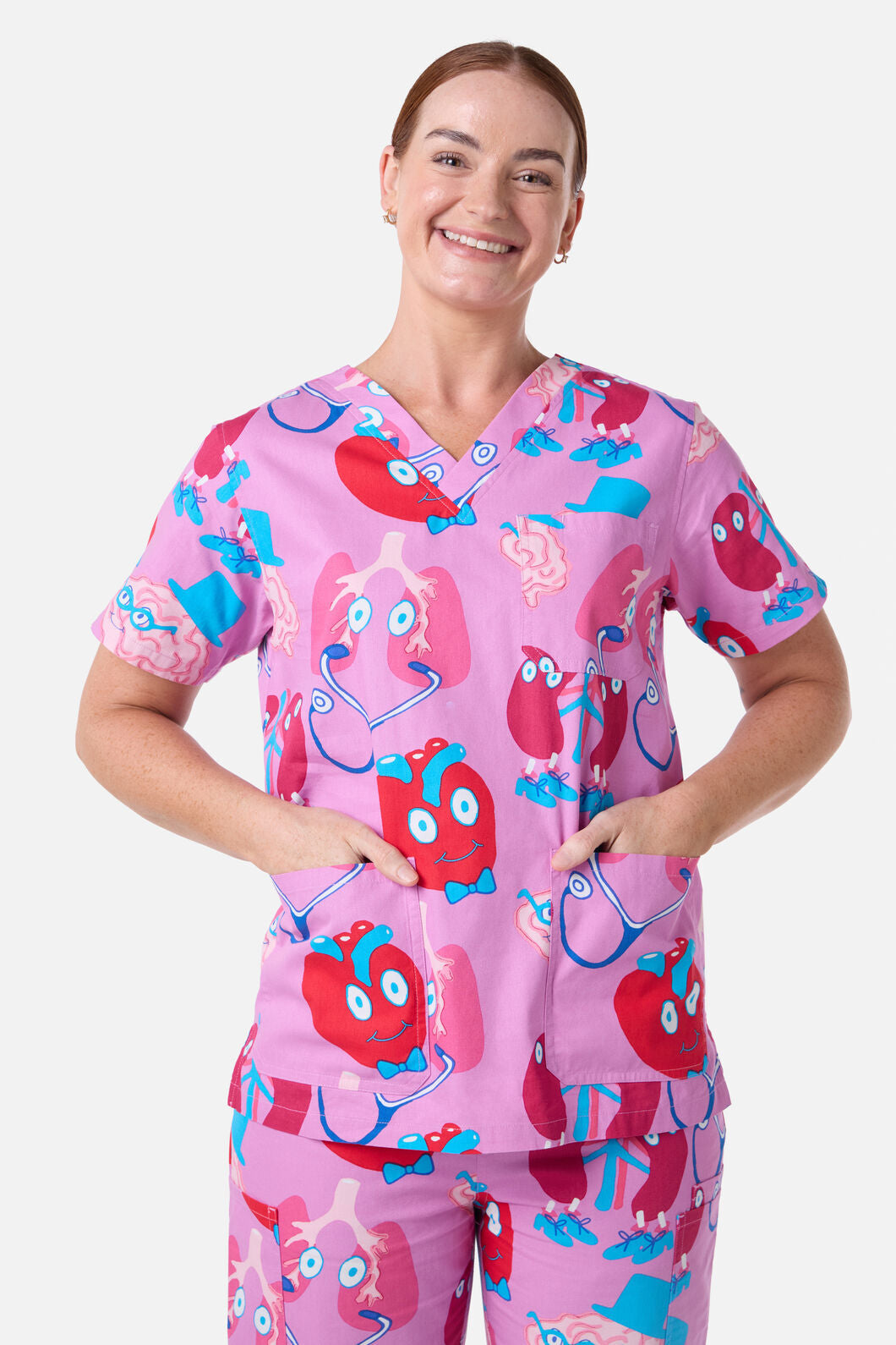 Gorman NZ - Happy Organs scrub set - pink