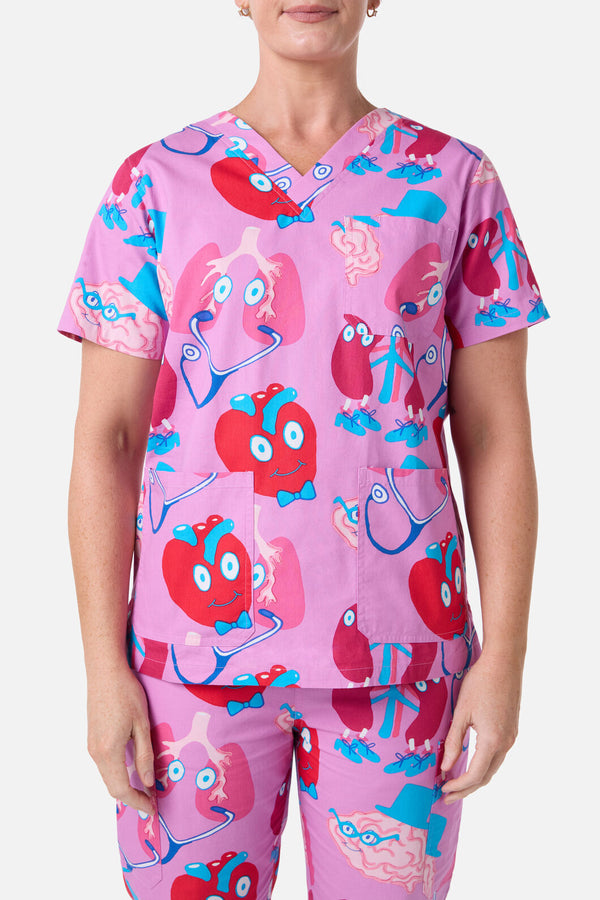 Gorman NZ - Happy Organs scrub set - pink